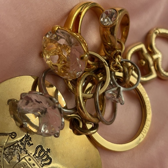 Juicy couture RARE multiple diamond engagement RING rings keychain key holder - Picture 1 of 8